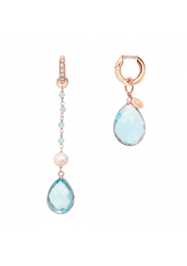 Orecchini  Fantasyzirconi e topazio celeste  idrotermale﻿