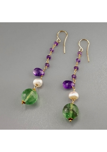 Orecchini fluorite﻿