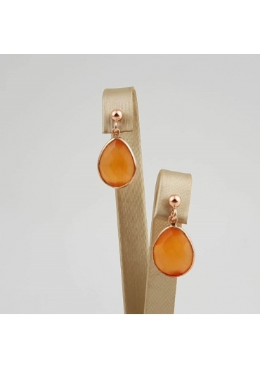 Orecchini goccia 18 per 13 mmagata arancione﻿