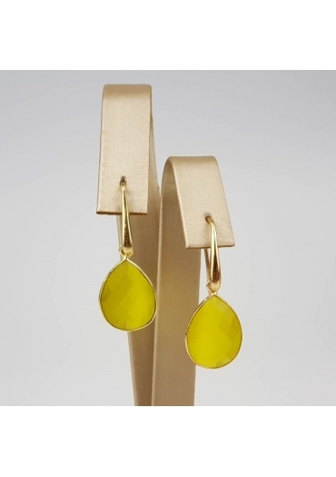 Orecchini goccia agata gialla﻿