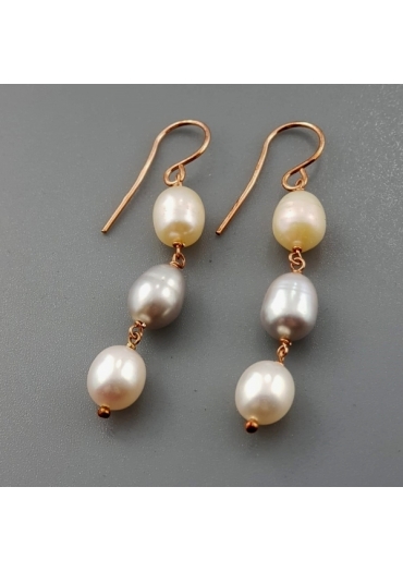 Orecchini perle coltivate multicolor