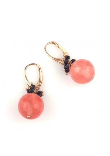 Orecchini Quarzo cherry, agata nera﻿