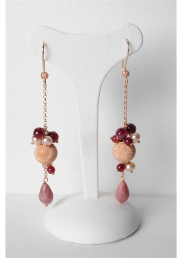 orecchini rodonite agata ruby﻿