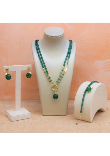 Parure Agata verde smeraldo,