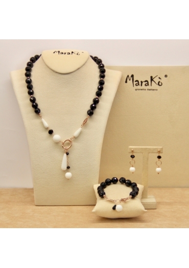 Parure Agata nera e agata bianca﻿