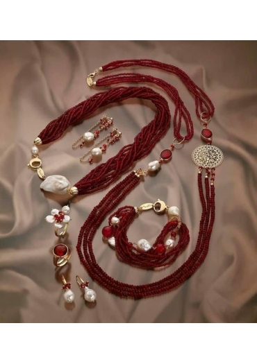 Parure Agata Ruby, Perle coltivate