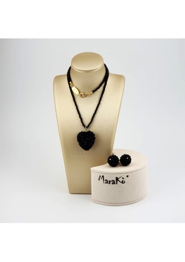 Parure Cuore agata nera﻿