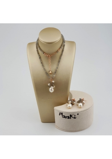 Parure Labradorite,perle coltivate﻿