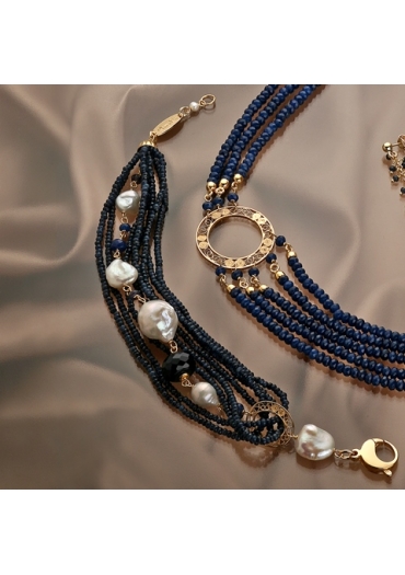 Bracciale agata blu zaffiro