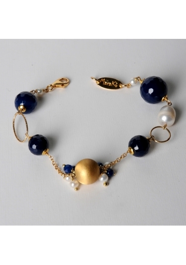 Bracciale agata blu zaffiro