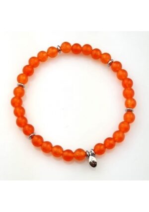 Bracciale giada arancione 6mm﻿