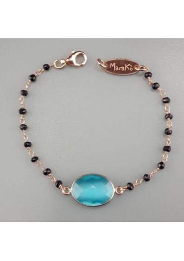 Bracciale spinello nero giada verde acqua﻿﻿