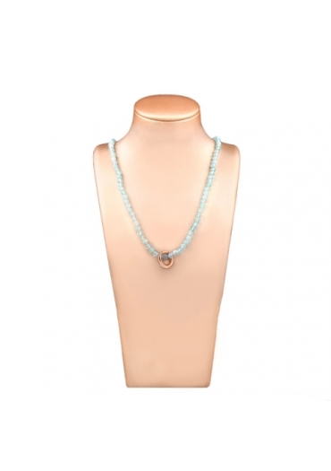 Collier acquamarina milk taglio diamond﻿