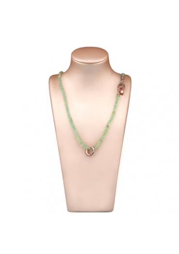 Collier quarzo rutilato verde taglio diamond﻿