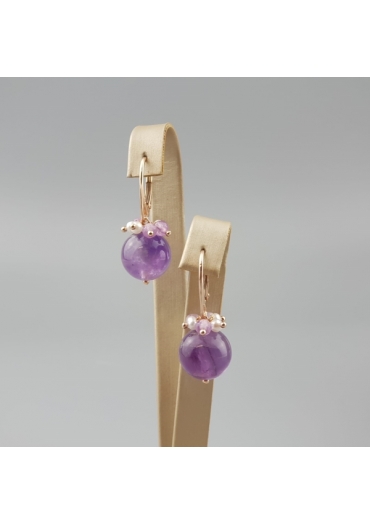 Orecchini ametista, perle coltivate﻿