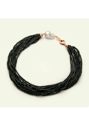 Torchon agata nera sfaccettata perle barocche