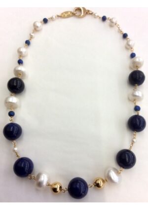 Girocollo lapis e perle di fiume