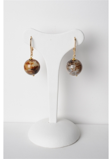 Orecchini, diaspro marrone – cod:OR1254