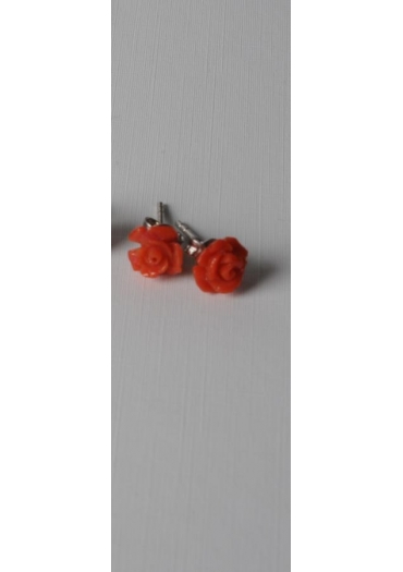 Orecchini, rose corallo rosso – cod:OR1232