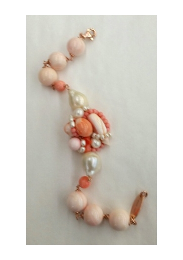 br conchiglia e corallo rosa pz unico