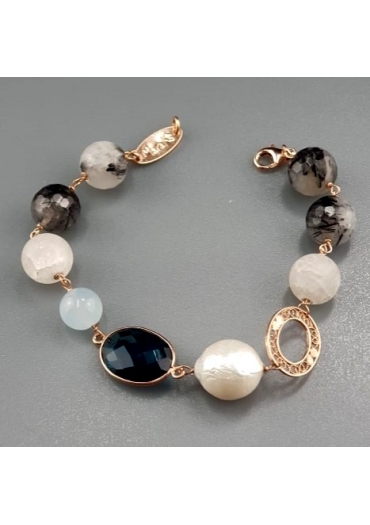 Br quarzo grigio, cristallo di rocca giada celeste,perla barocca – cod:BR1296
