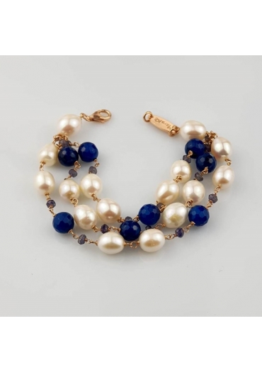 Bracciale a 3 fili Perle di fiume