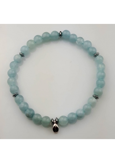 Bracciale acquamarina 6 mm﻿