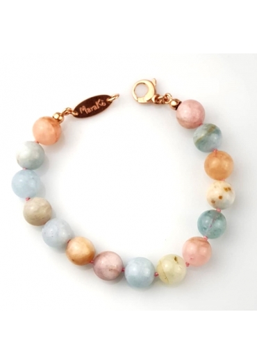 Bracciale acquamarina multicolor10 mm﻿