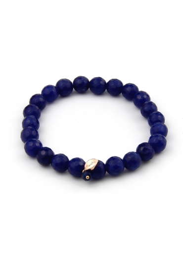 Bracciale agata blu sfaccettat 8 mm﻿