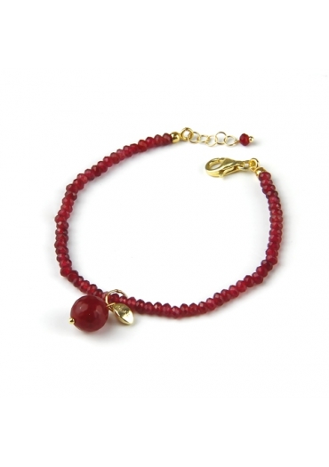 Bracciale  rondelline agata ruby﻿
