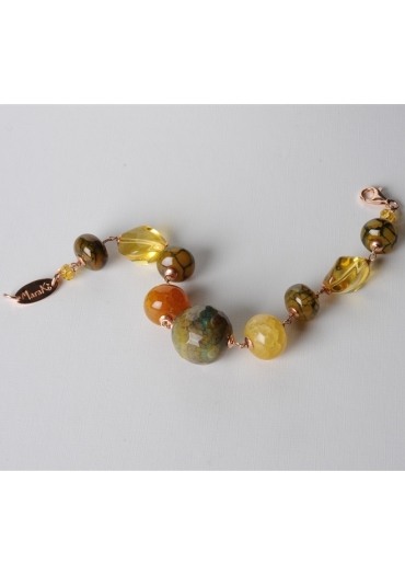 Bracciale agata striata verde