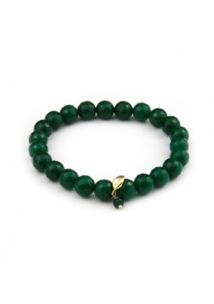 Bracciale elastico agata verde smeraldo﻿