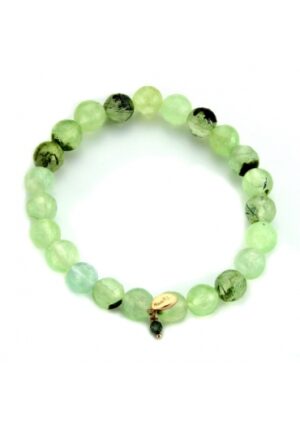 Bracciale elastico quarzo rutilato verde﻿