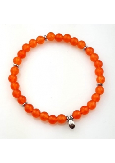 Bracciale giada arancione 6mm﻿