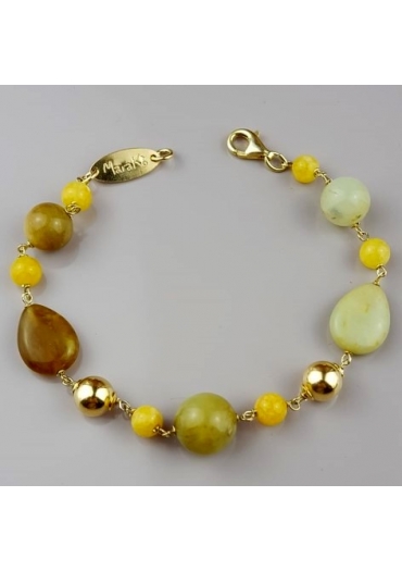 Bracciale giada birmana, agata gialla﻿