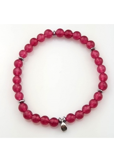 Bracciale giada rosa 6mm﻿