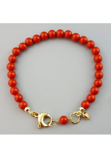 Bracciale Easy pasta corallo rosso 6 mm﻿