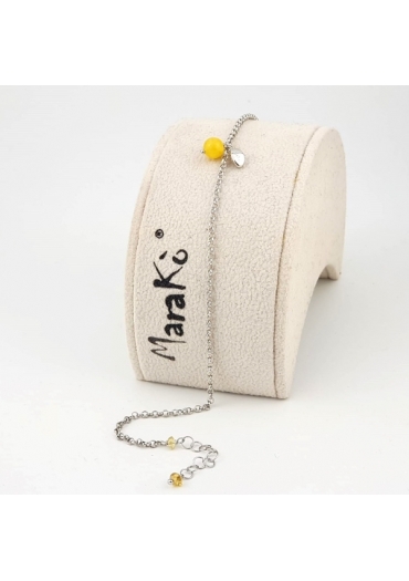 Cavigliera arg.925/00 rh, agata gialla﻿