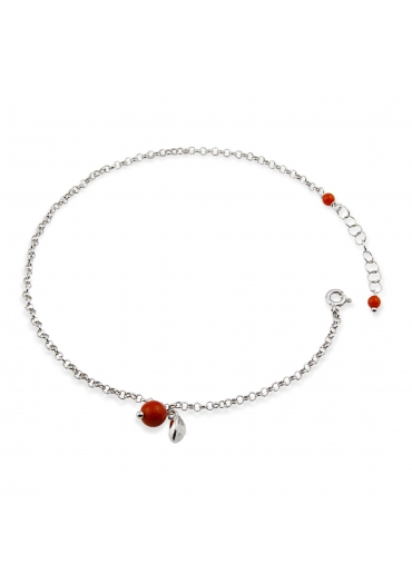 Cavigliera arg.925/00 rhcorallo bamboo rosso﻿