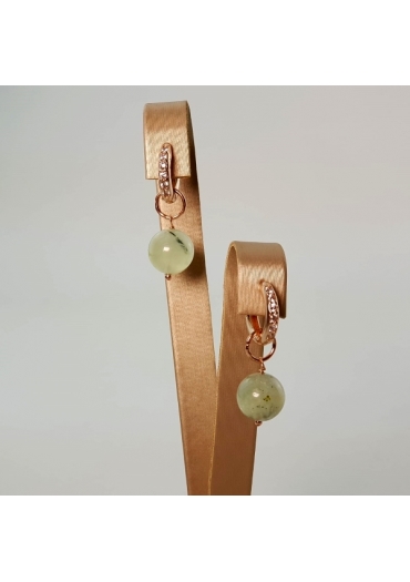 Cerchietti con zirconi, quarzo rutilato verde 10 mm﻿