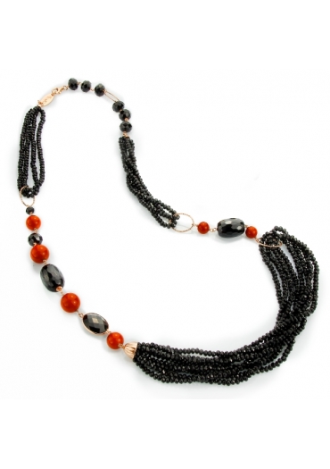 Chanel agata nera corallo bamboo