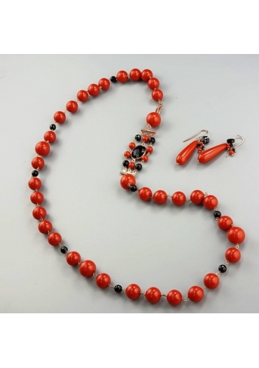 Chanel corallo bamboo red, agata nera﻿