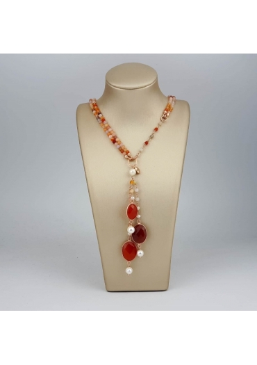 Chanel regolabile45-90 cm corniolaperle coltivate﻿