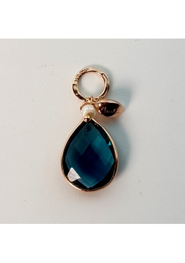 Ciondolo goccia 18 per 13 mm Quarzo blue light