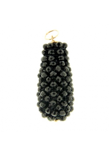 Ciondolo Goccia  tessuta big agata nera﻿