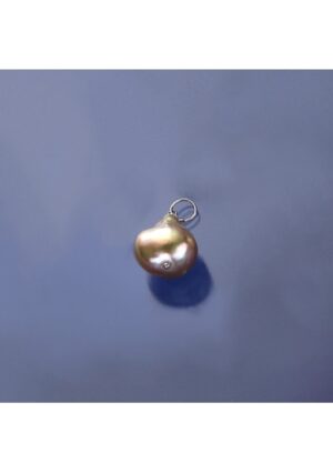 Ciondolo perla barocca rosa argento rodiato﻿