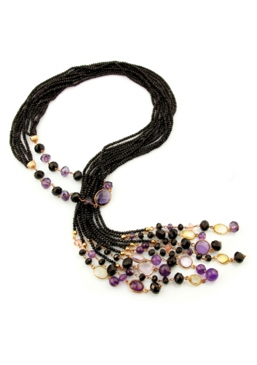 Sciarpa agata nera, ametista﻿