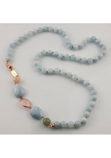 Collana acquamarina milk multicolor8 mm﻿