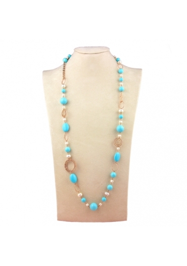 Collana pasta turchese 4 fiori