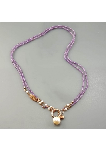 Collana regolabile, ametista taglio diamond﻿